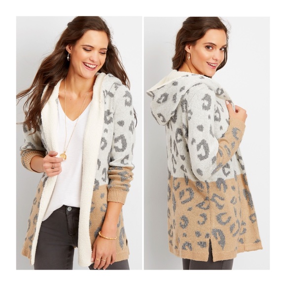 Maurices Sweaters - Maurices Cheetah Sherpa Cardigan